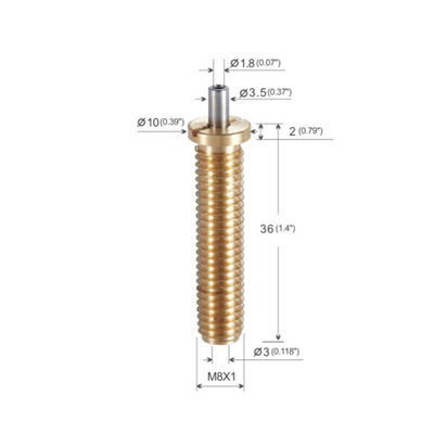 Brass Material aircraft cable grippers With Long Screw Fitting 10x36mm YW86413